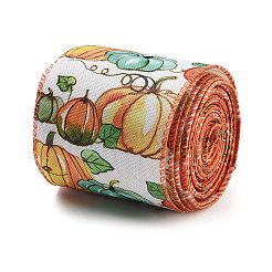 Ruban en polyester imprimé pour Thanksgiving&nbsp;OCOR-K009-01A