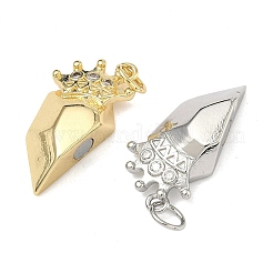 Pendentifs fendus en laiton sertis de micro-pavés de zirconiums cubiques transparents pour la Saint-Valentin&nbsp;KK-A293-28B-G