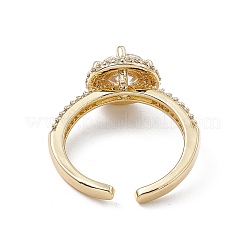 Открытое кольцо-манжета из прозрачного кубического циркония&nbsp;RJEW-G276-08G