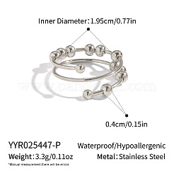 Кольца для пальцев из нержавеющей стали 304 со скользящей бусиной&nbsp;LS-OK3512-3