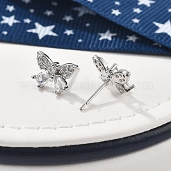 Серьги-гвоздики из циркония&nbsp;EJEW-R016-02P