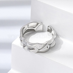 Anillos abiertos para puños de acero inoxidable 304&nbsp;RJEW-P188-02A-P