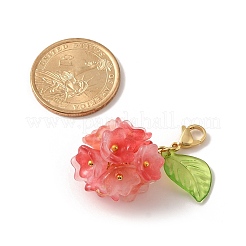 Décoration pendentif en verre fleur&nbsp;HJEW-TA00286-02