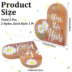 Деревянные украшения в форме сердца с благословенным знаком&nbsp;AJEW-WH20019-83B