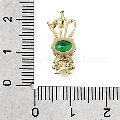 Messing Mikropflaster grün Zirkonia Charms&nbsp;CU-L001-18G-12