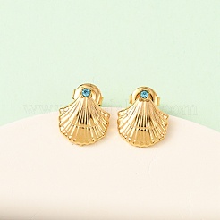 3 пара серег-гвоздиков Ocean Series из нержавеющей стали 304 в форме морских звезд и ракушек&nbsp;EJEW-K268-92G