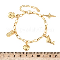 Браслеты с подвесками из нержавеющей стали 304&nbsp;BJEW-D359-01G