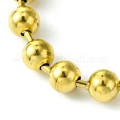 Braccialetti a catena con maglie a sfera tonda da 8 mm in acciaio inossidabile 304 placcatura ionica (ip) per donna&nbsp;BJEW-C066-05B-G
