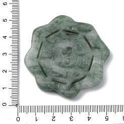 Flor de jade de montaña verde natural con decoraciones de exhibición de yin y yang&nbsp;G-F783-J03-01