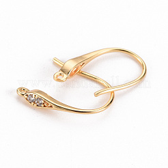 Ganci per orecchini in ottone con micro pavé di zirconi chiari&nbsp;KK-S356-259-NF