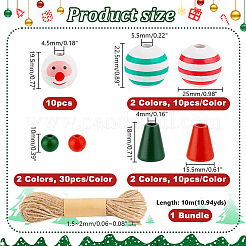 Kit de fabrication de pendentifs en bois pour décoration de Noël en forme de bonhomme de neige&nbsp;DIY-GA0006-47