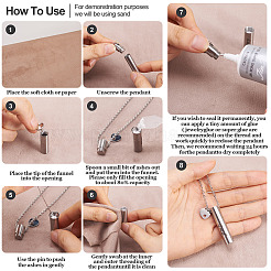 1 шт. ожерелье из нержавеющей стали 304 в форме колонны с прахом&nbsp;DIY-TA0010-07E