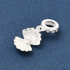 925 europäischer Anhänger mit Pavé-Fassung und klarem Zirkonia aus Sterlingsilber&nbsp;STER-G049-02S