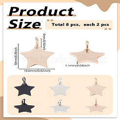 8 шт. 4-х цветные подвески из нержавеющей стали 304&nbsp;STAS-LP0003-55