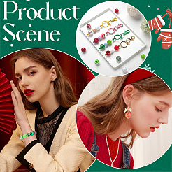 Weihnachts-DIY-Schmuckset mit runden Armbändern aus Acryl und Harzperlen&nbsp;DIY-SC0026-42
