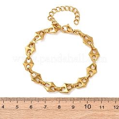 Bracciali a catena con maglie a rombo in acciaio inossidabile 304 per donna&nbsp;BJEW-F536-09G