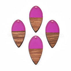 Подвески из прозрачной смолы и ореха&nbsp;RESI-N025-031-C05