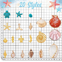 Pendenti in conchiglia e lega&nbsp;FIND-PH0028-34