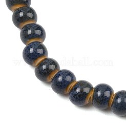 Chapelets de perles rondes en céramique émaillée en porcelaine émaillée manuelles&nbsp;PORC-L019-6mm-07A