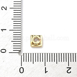 Квадратные латунные микропаве кабошоны из кубического циркония&nbsp;KK-P345-13G-E02