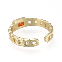 Micro ottone spianare anelli gemelli zirconi&nbsp;RJEW-K232-14G-02
