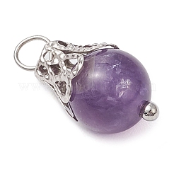 Натуральные зеленые авантюрин/аметист/розовый кварц/лавовый камень/кварц круглые подвески&nbsp;PALLOY-JF03183-02