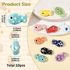 10шт 10 цвета фарфоровые бусины ручной работы&nbsp;PORC-YW0001-48