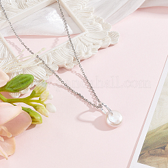 1 pendentif rond plat en perle naturelle&nbsp;STER-BBC0009-63