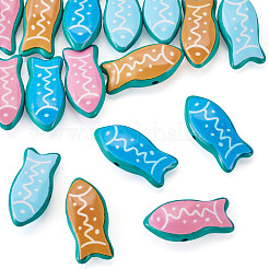 16 Stück 4 Farben Fisch Spray bemalt Legierung Emaille Perlen&nbsp;FIND-TA0010-36