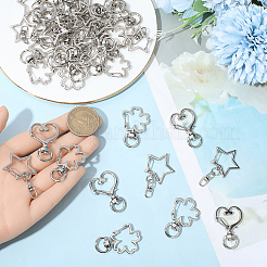 60 шт. 3 стиля поворотных карабинов из цинкового сплава&nbsp;IFIN-BBC0001-09