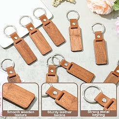 10 шт. прямоугольные деревянные заготовки для брелоков-подвесок&nbsp;FIND-YW0008-08