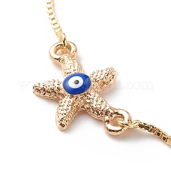 Kristall-Strass-Glieder mit emailliertem Evil-Eye-Slider-Armband&nbsp;BJEW-JB08629