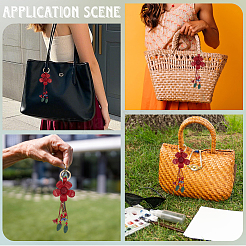 Брелок из кожи и сплава&nbsp;HJEW-WH20022-04B-11