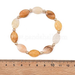 Stretcharmbänder für Damen aus natürlichem Larvikit/Hämatoidquarz/grünem Aventurin und galvanisierten&nbsp;BJEW-JB14076
