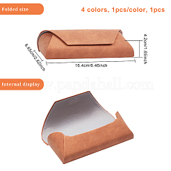 4 шт. 4-цветный чехол для очков из искусственной кожи pu&nbsp;AJEW-OC0002-88