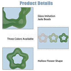 120 pièces 3 couleurs pendentifs bouton imitation jade en verre&nbsp;DIY-HS0002-03