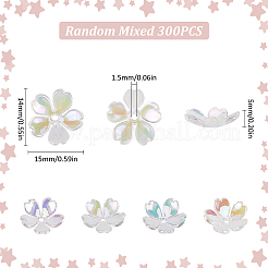 300 Stück transparente Perlenkappen aus Acryl in Blumenform&nbsp;MACR-SC0001-56