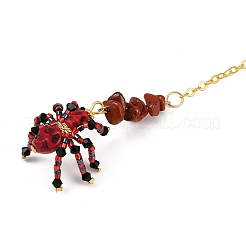 Decorazioni pendenti con perline di vetro e turchese sintetico tinto a tema Halloween&nbsp;HJEW-MZ00282-02