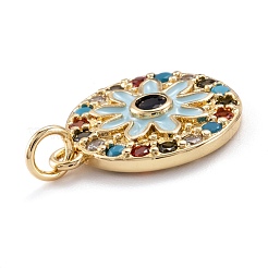 Colgantes de circonita cúbica micro pavé de latón chapado en oro real de 18 quilates&nbsp;ZIRC-M114-51G-04