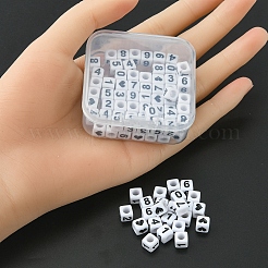 Непрозрачные белые акриловые бусины&nbsp;MACR-YW0002-24