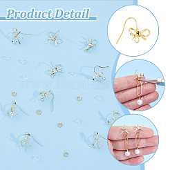 Латунные крючки для серег в форме банта&nbsp;KK-HS0001-78G