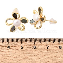 Ottone micro spianare orecchini zirconi&nbsp;AJEW-H158-04G