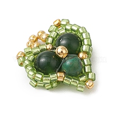 Pendentifs en forme de coeur en perles de verre&nbsp;PALLOY-MZ00466-03