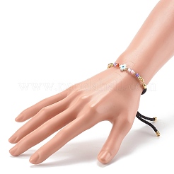 Bracelets coulissants en fil de nylon avec perles de zircone cubique réglables&nbsp;BJEW-JB06366-04