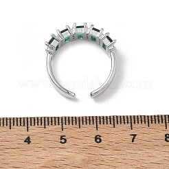 Anillos abiertos de latón con micropavé de circonitas cúbicas para mujer&nbsp;RJEW-L343-16P-03