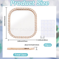 2 miroir de maquillage en alliage de strass et verre pour étuis de téléphone&nbsp;AJEW-SC0003-75C