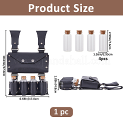 Rechteckige mittelalterliche Gürteltasche aus PU-Leder mit Gürtel und 4 Glastrankflasche&nbsp;AJEW-WH0752-296A