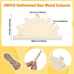26 pièce de tranches de bois non finies&nbsp;DIY-CA0006-32