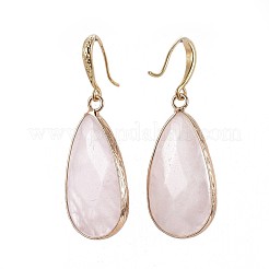 Orecchini pendenti con quarzo rosa naturale a goccia&nbsp;EJEW-JE02998-03