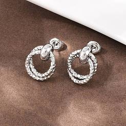 Boucles d'oreilles à tige texturées en acier inoxydable 304&nbsp;EJEW-P324-03P